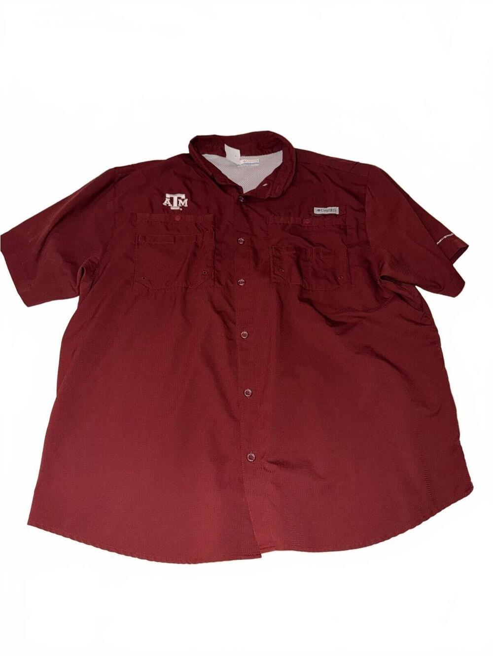 Columbia Sportswear Texas A&M Aggies Maroon Short Sleeve Button-Up Shirt XXL